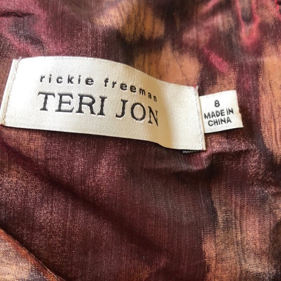 Rickie Freeman Teri Jon Iridescent Floral Women's Formal Dress Size 8 Like New - Picture 5 of 16